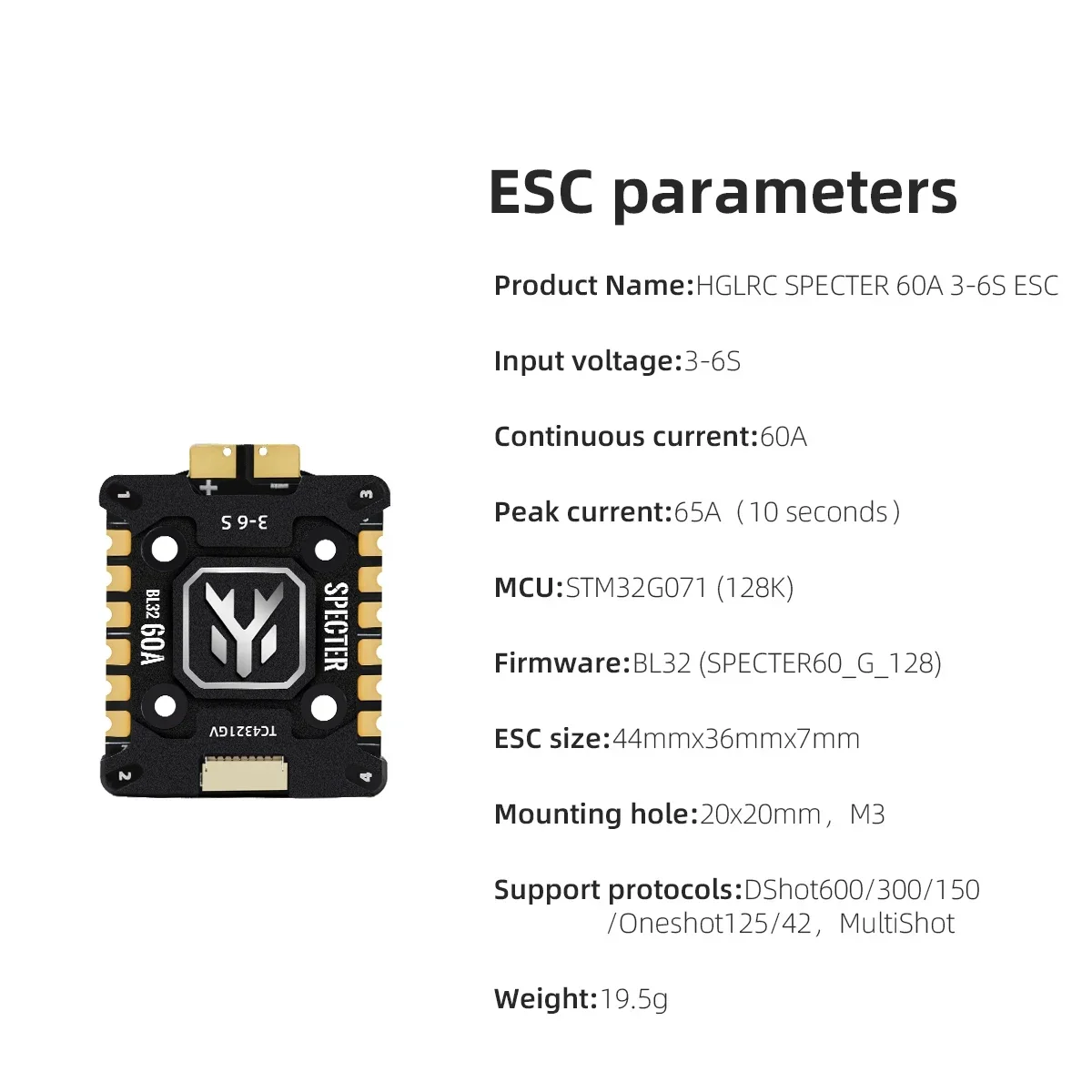 Hglrc Specter 60a Bl32 4en1 Mi - Drone Battery Adapter reseña y precio