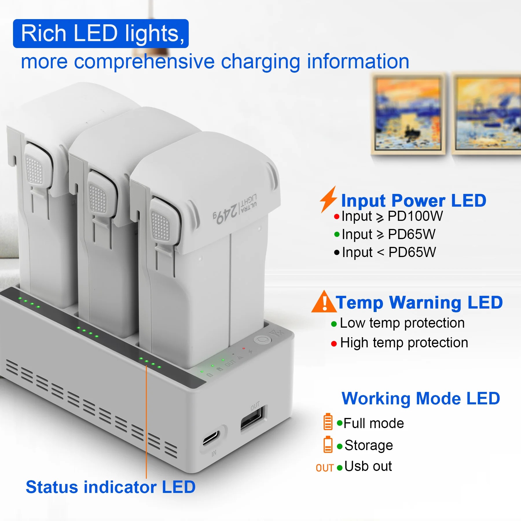 Cargador inteligente de tres v - Drone Power Bank reseña y precio